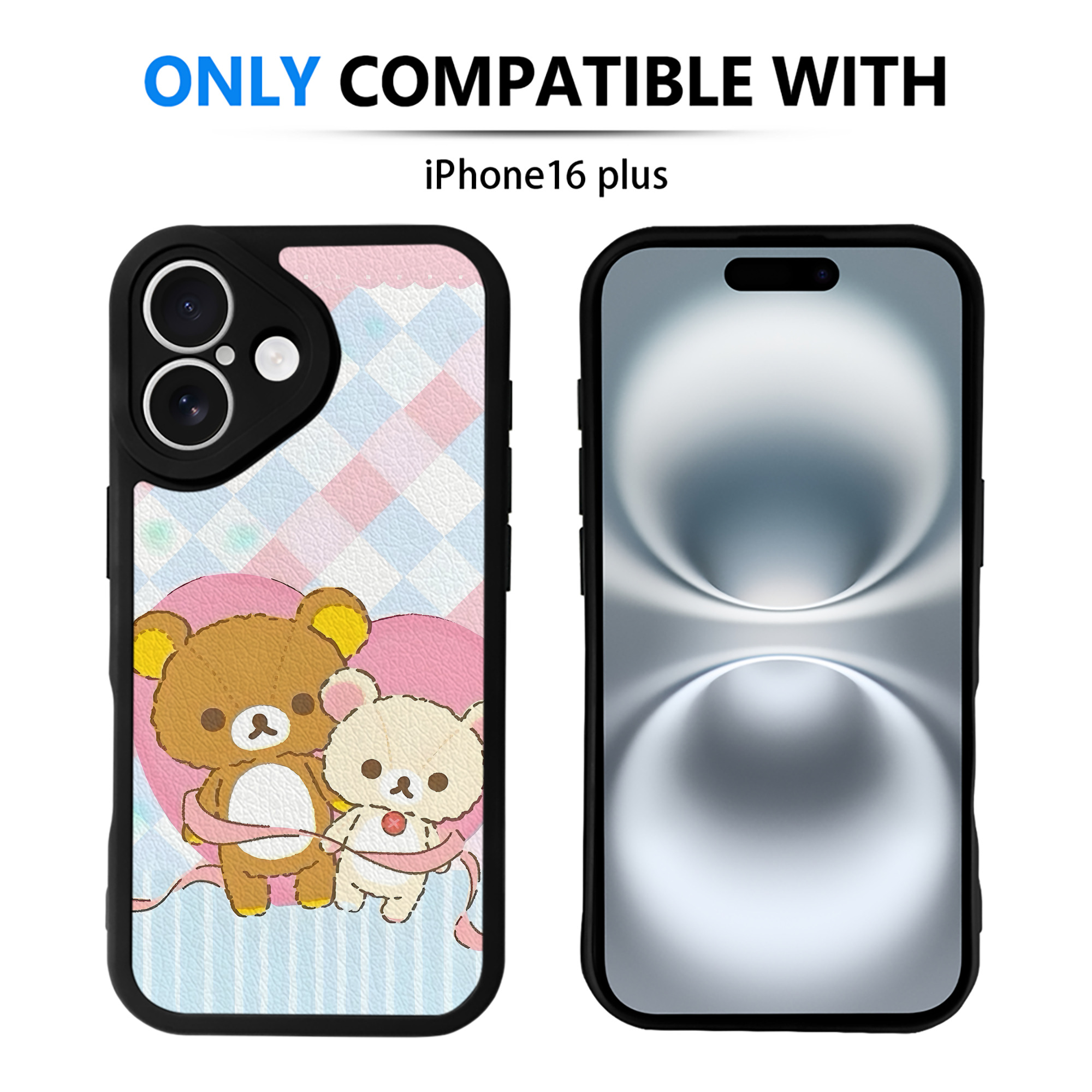 （画像用） リラックマ リラックマ キイロイトリ Rilakkuma Korilakkuma Kiiroitori 【iPhone 16シリーズ対応】シリコンスマホケース（レザー調） 材質：シリコン